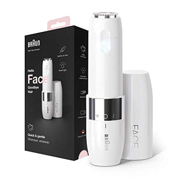 Braun Face Mini-Haarentferner, elektrischer Gesichtshaarentferner für Damen, kleiner Rasierer für schnelle und sanfte Rasur, Oberlippe, Kinn und Wangen, für unterwegs, mit Smartlight, FS1000, weiß im Sale